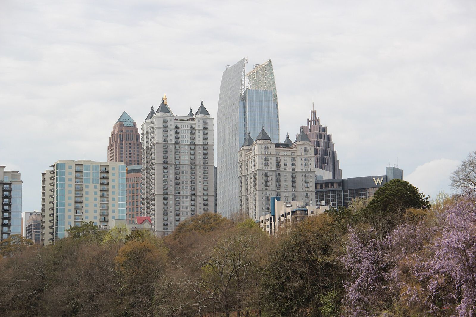 Midtown Atlanta skyline seen across the lawns of Piedmont Park